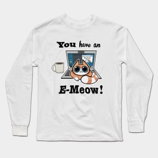 Cat T-Shirt - You have an E-Meow! - Orange Cat Long Sleeve T-Shirt